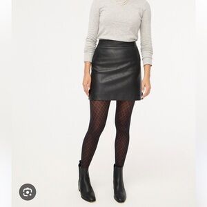 J. Crew - A-Line Faux Leather Mini Skirt in Black, 0
